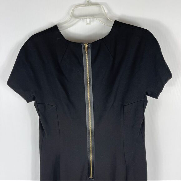 Ellen Tracy Little Black Dress Gold Zipper Cap Sleeves Women's 10 Sheath - Picture 6 of 12